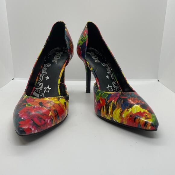 Brash Shoes - BRASH Dorsay Stiletto Floral Multicolor Heels sz 8